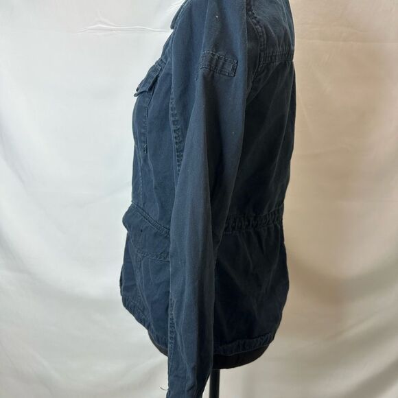 Abercrombie & Fitch Size SMALL Navy Cotton Cinch Waist Utility Jacket - Picture 8 of 15